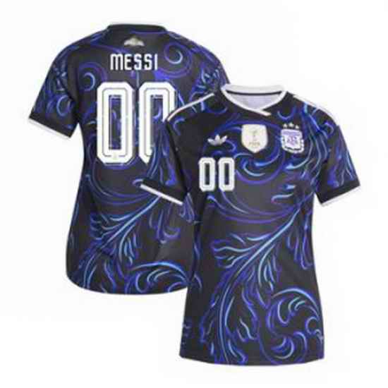 Women 00 Custom Argentina National Team adidas 2026 Away Replica Jersey Black 3